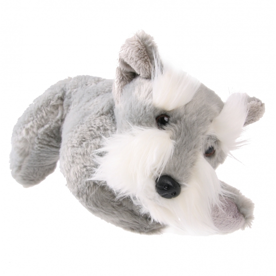 Pluche knuffel schnauzer hond grijs 25 cm