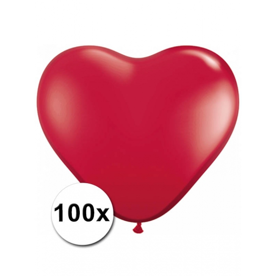 100 stuks Hart ballonnen rood