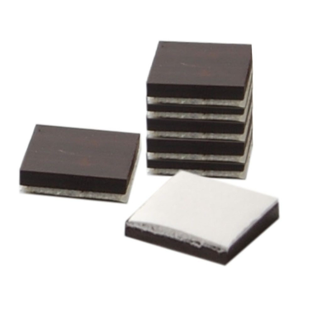12x Vierkante koelkast-kantoor magneten met plakstrip 2 x 2 cm zwart