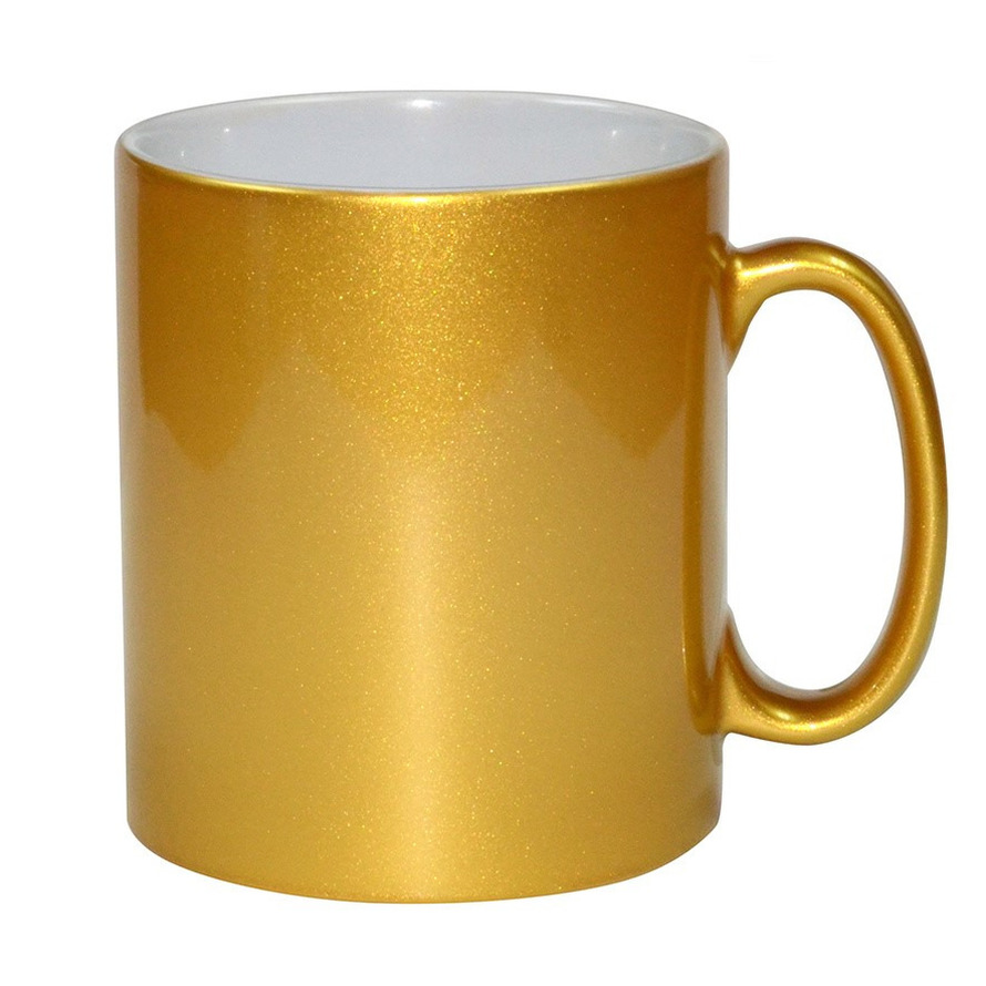 1x stuks gouden bekers- koffiemokken 330 ml