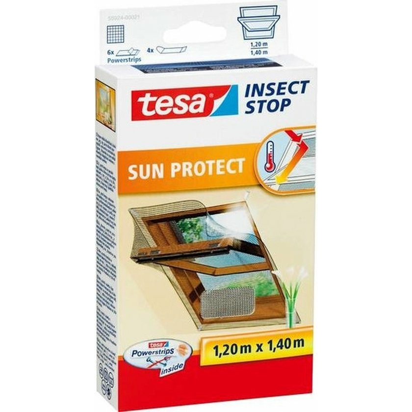1x Tesa vliegenhor-insectenhor met zonwering zwart 1,2 x 1,4 meter
