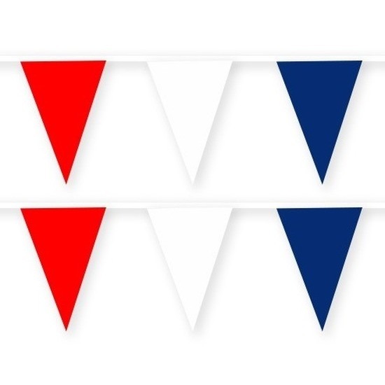 2x Rode-witte-blauwe Amerika-VS slinger van stof 10 meter feestversiering