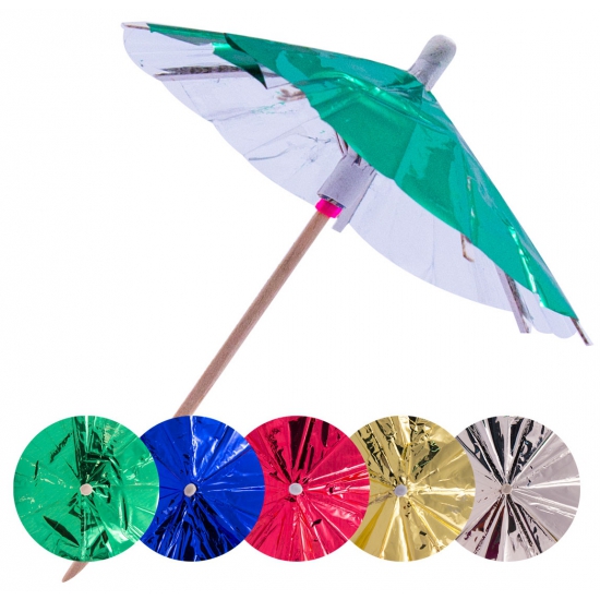 30x Gekleurde parasols prikkers 10 cm