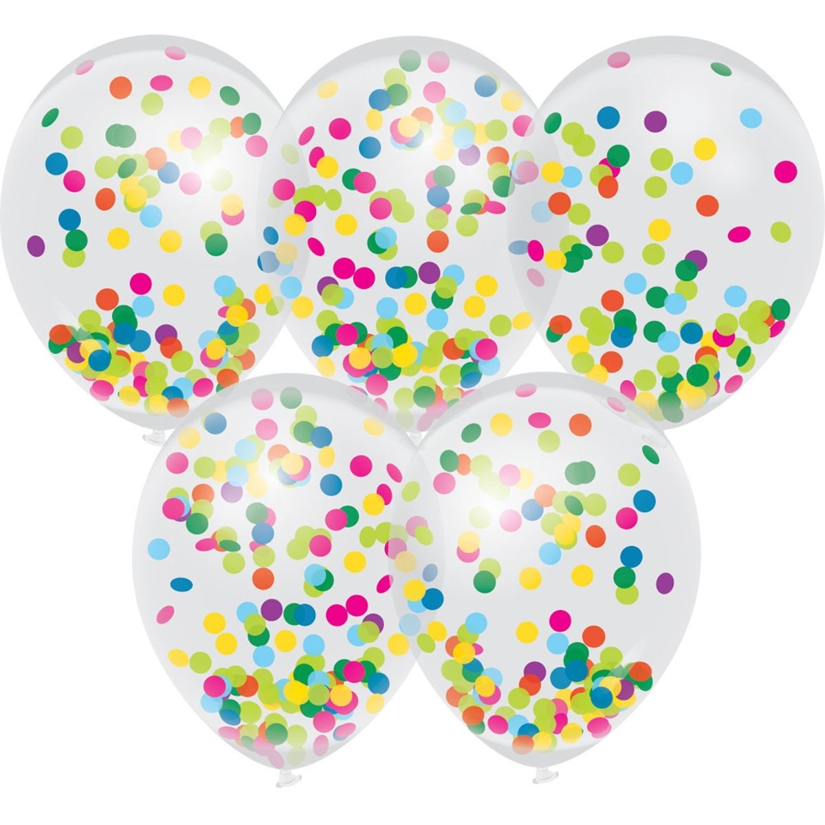5x Confetti thema feest ballonnetjes 30 cm