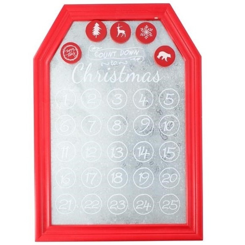Aftelbord met magneten kerst decoratie rood 31 x 45 cm