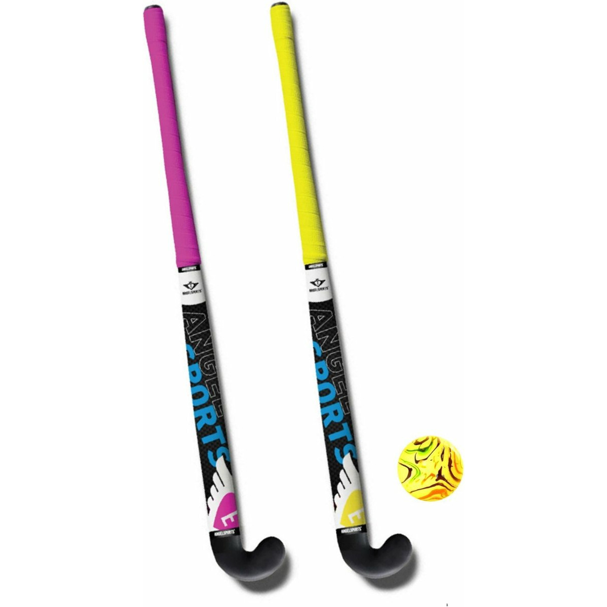 Angel Sports Hockey set 2x sticks incl bal 33 inch in draagtasÂ? indoor-outdoor