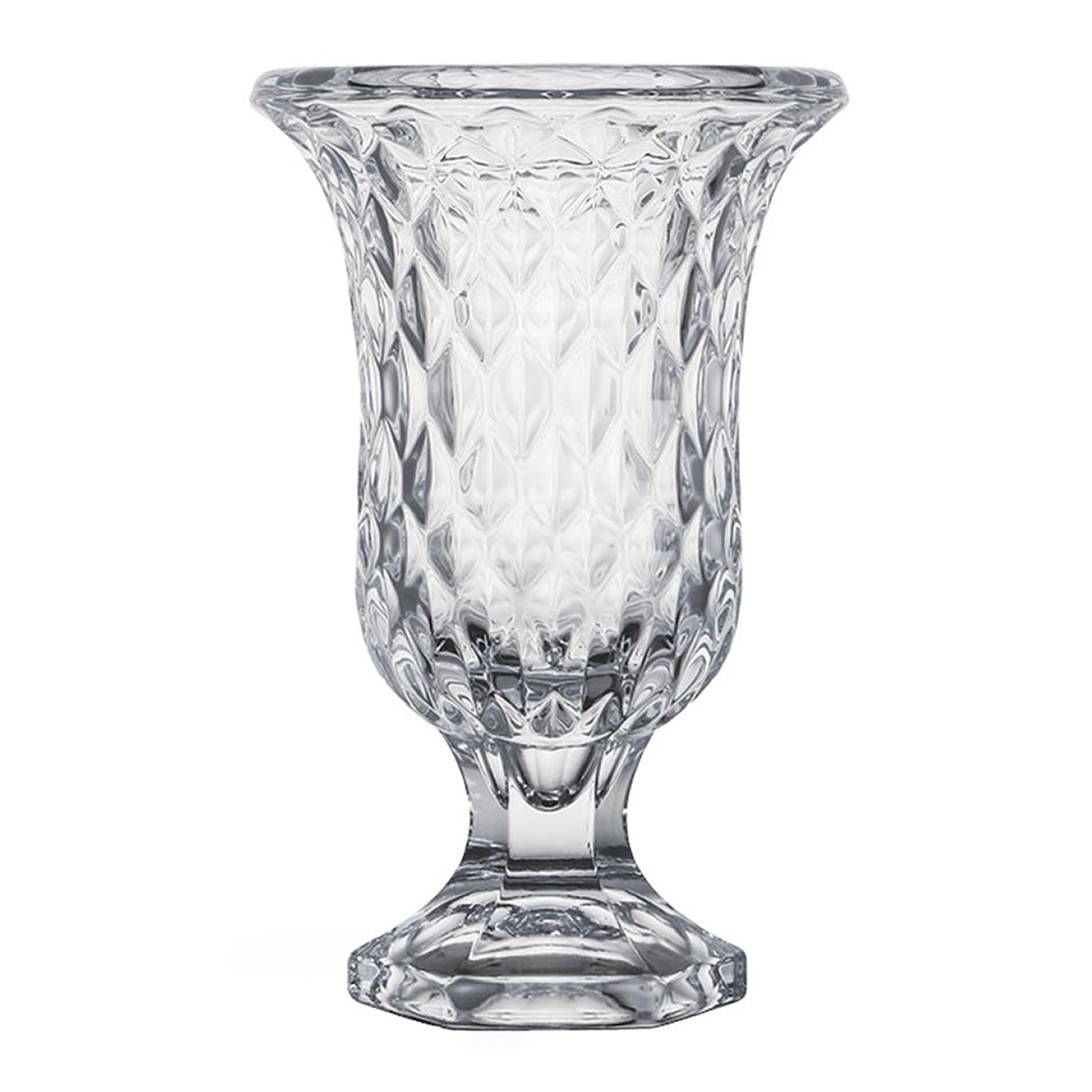 Bloemenvaas Tulp model Diamonds transparant glas 15 x 24 cm