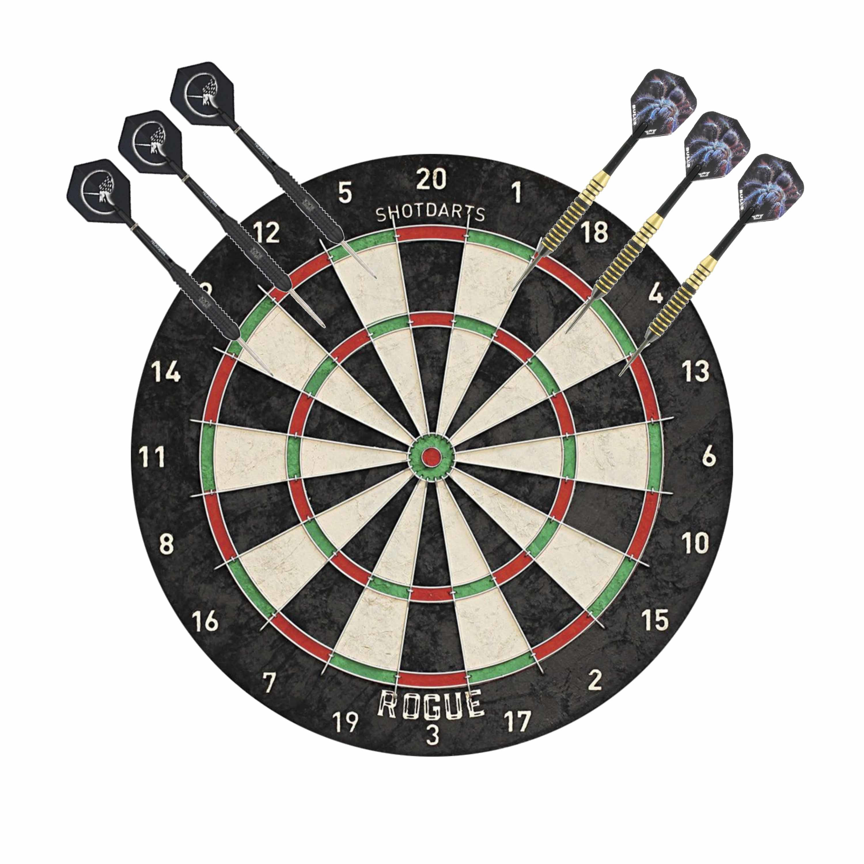 Bulls Classic dartbord set met 2 sets dartpijlen 22 grams