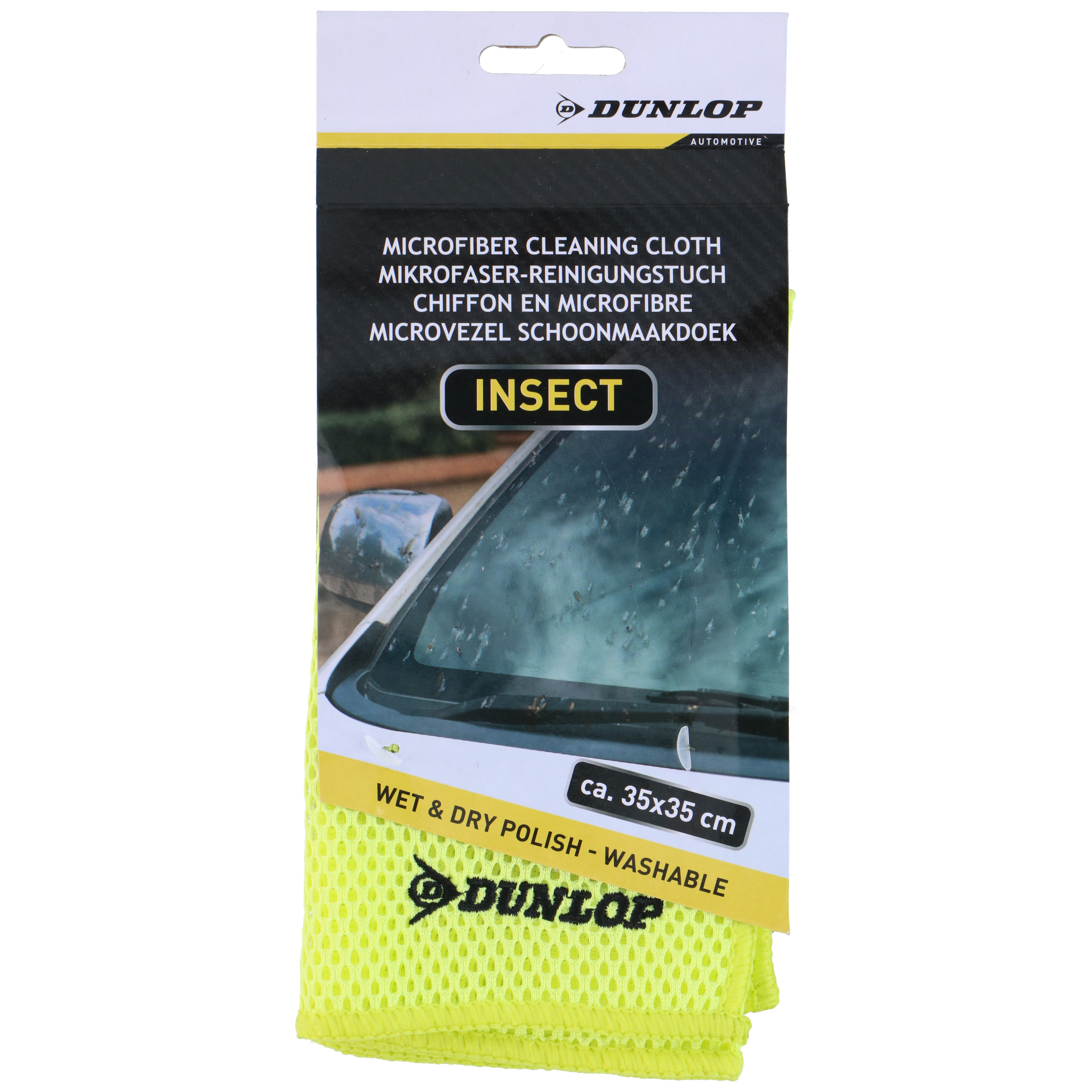 Dunlop Auto poetsen microvezeldoek tegen insecten speciale structuur 35 x 35 cm auto wassen