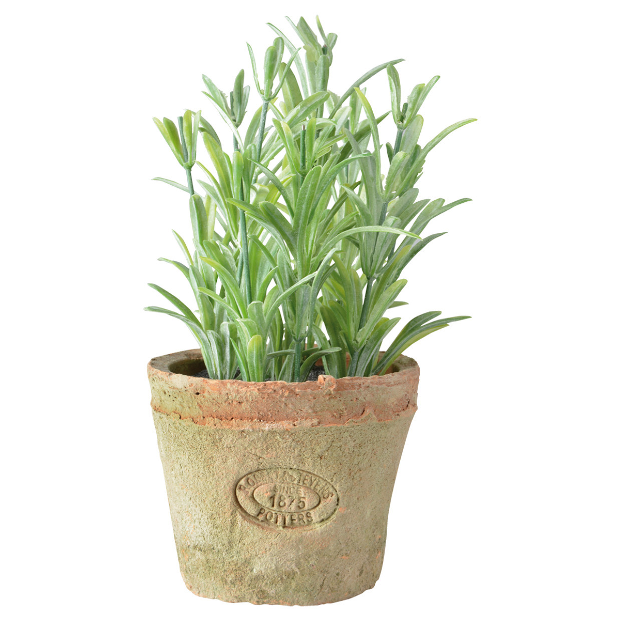 Esschert Design Kunstplant/kruiden rosemarijn - in oude terracotta pot - 16 cm - kruiden