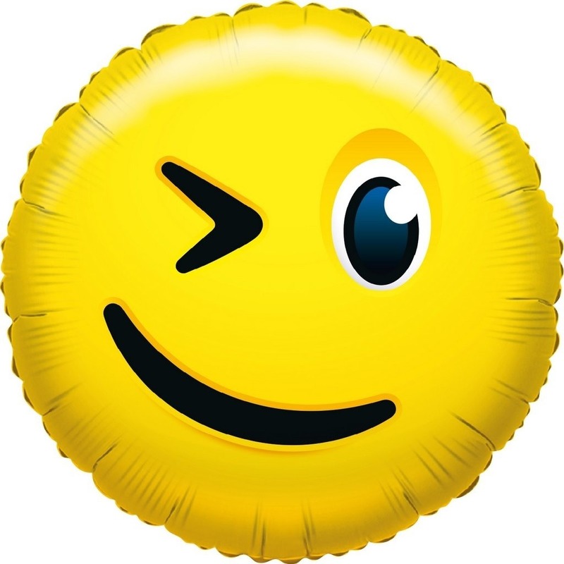 Folie ballon smiley knipoogje 35 cm