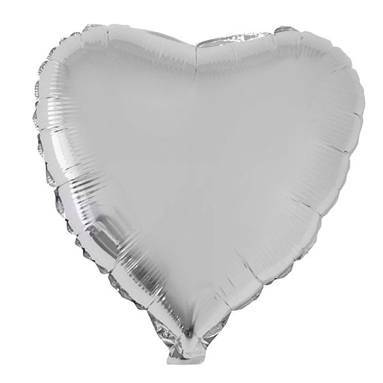 Folie ballon zilveren hart 52 cm
