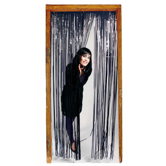 Folie deurgordijnen zwarte feest versiering van 200 cm