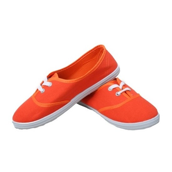 Goedkope oranje carnaval-feest schoenen-sneakers voor dames 36-41