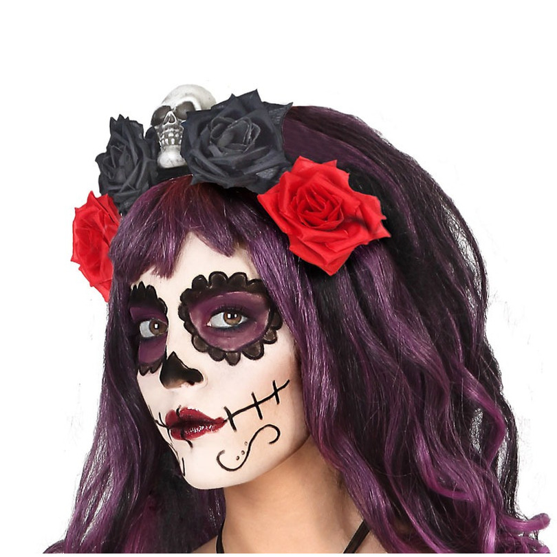 Halloween-horror verkleed diadeem-tiara-bloemenkrans zombie-heks-day of the dead dames-meisjes