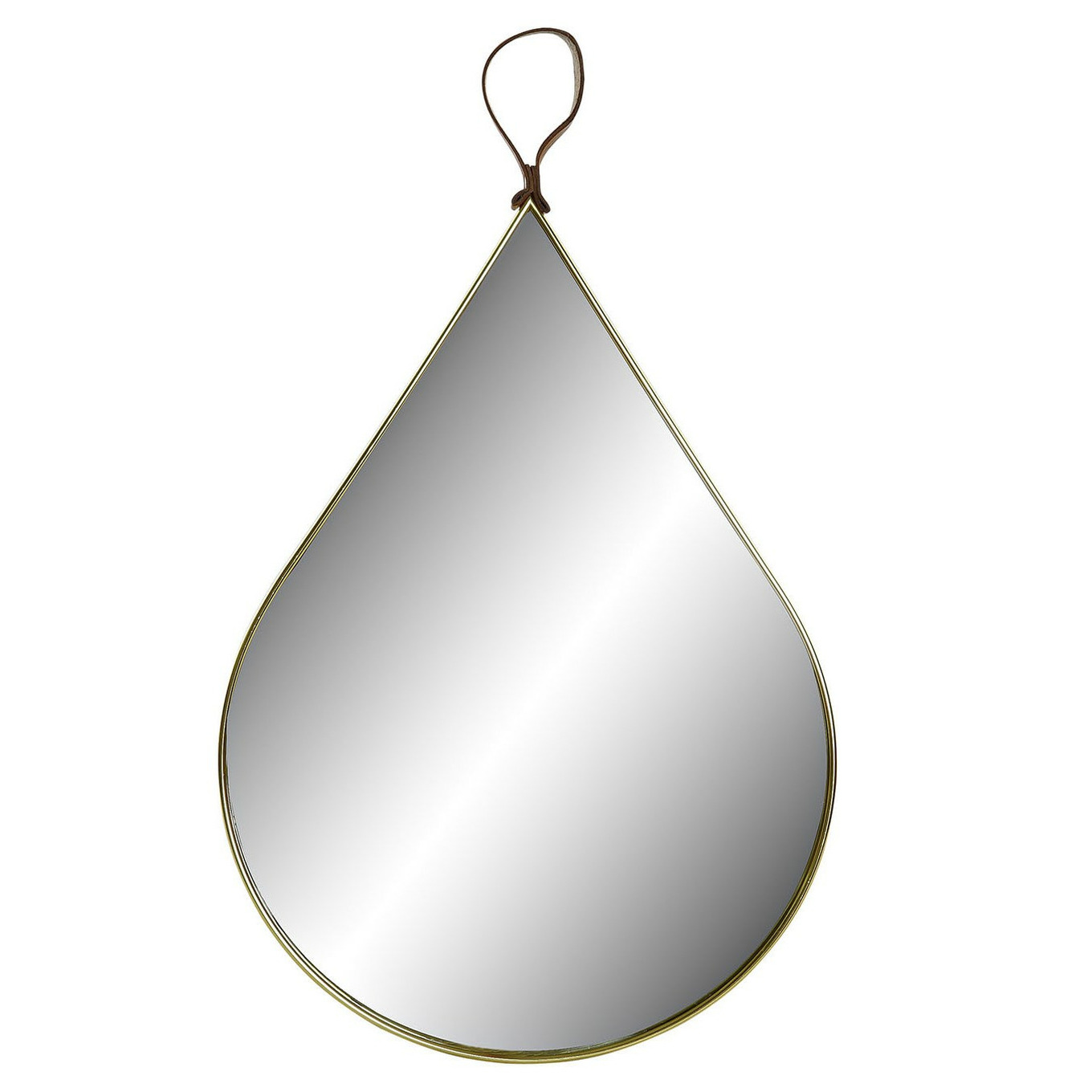 Items Spiegel-wandspiegel druppel goud kleur rand D27 x H46 cm