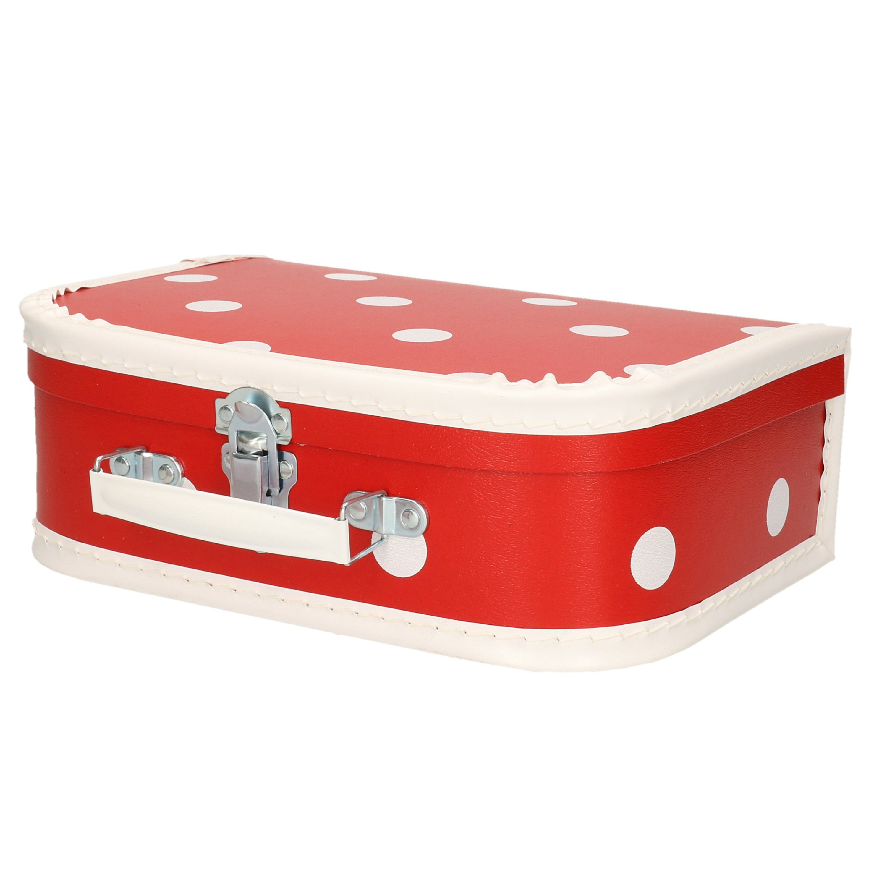 Kinderkoffertje rood witte stip 30 cm