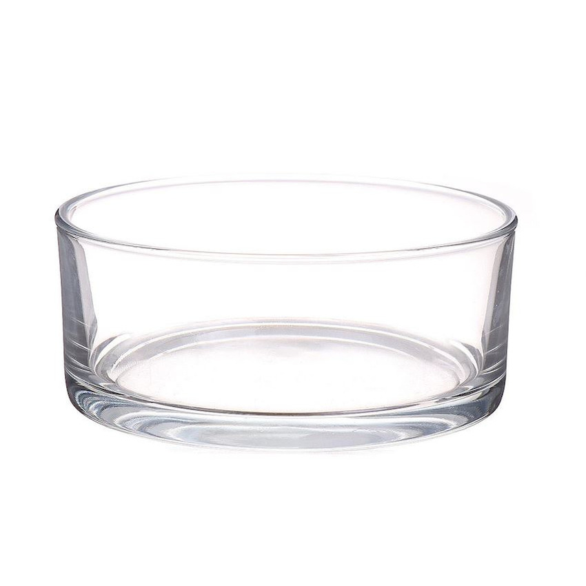 Lage glazen schaal transparant glas cilindervormig 8 x 19 cm