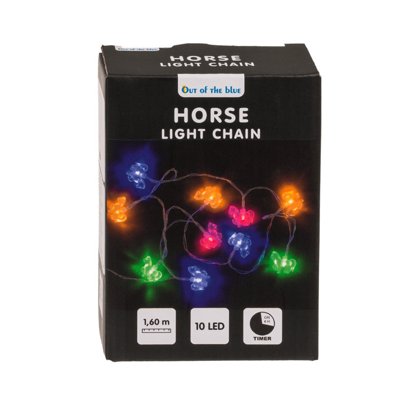 Lichtsnoer paarden thema 160 cm batterij gekleurd- verlichting