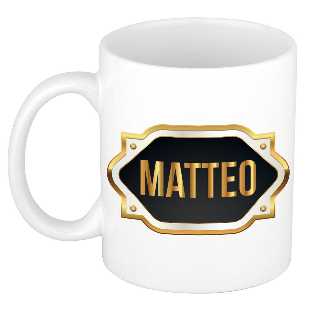Matteo naam-voornaam kado beker-mok met embleem