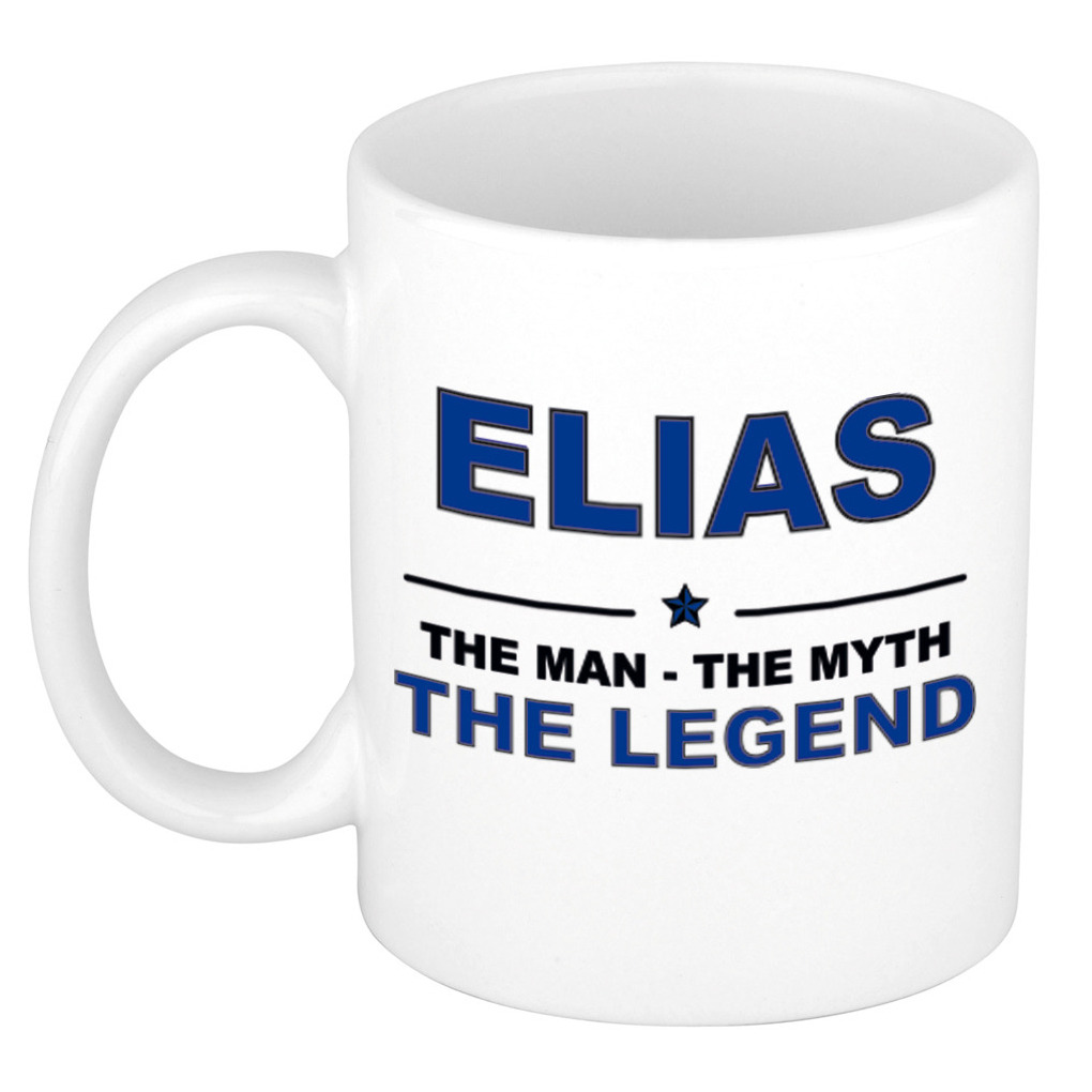 Naam cadeau mok- beker Elias The man, The myth the legend 300 ml