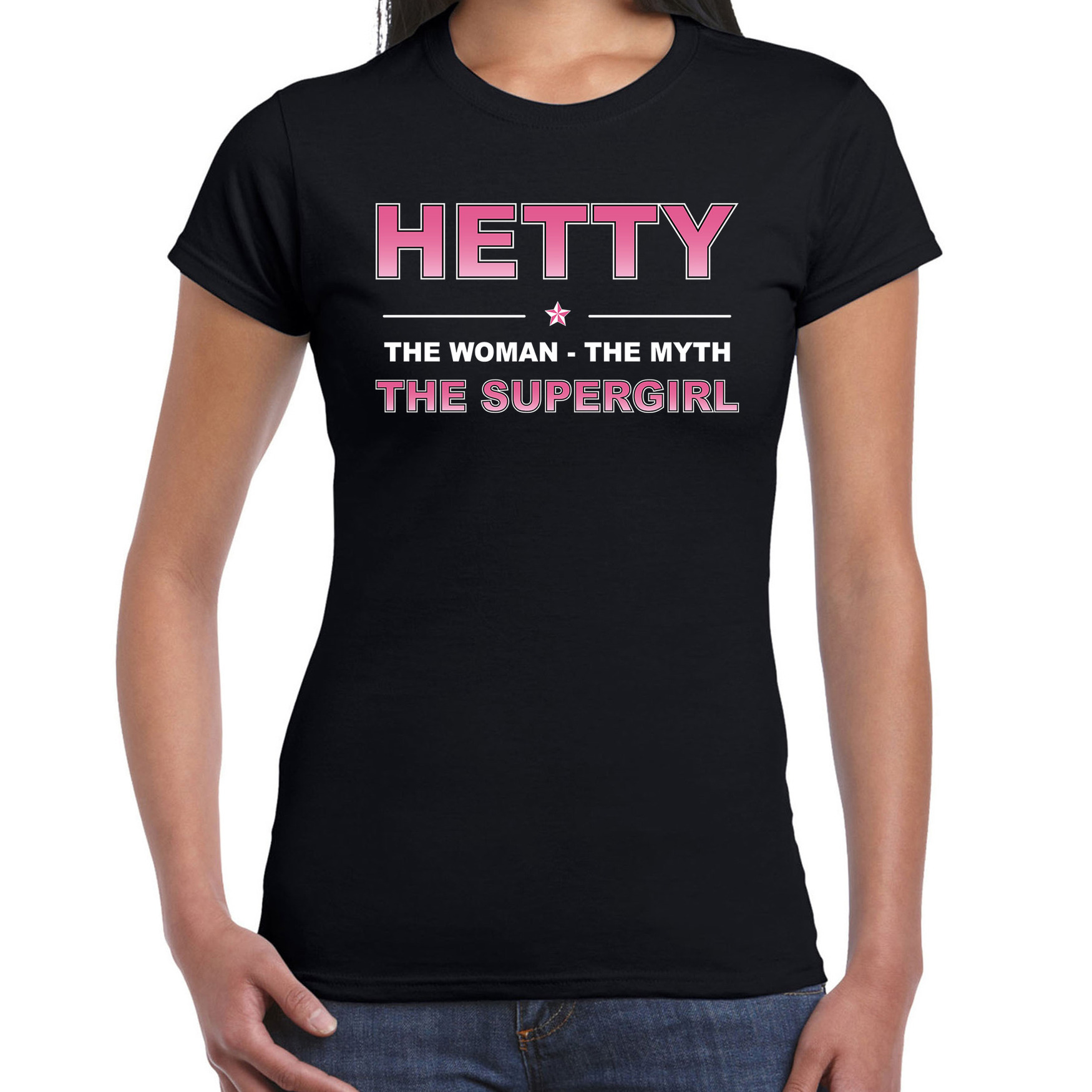 Naam Hetty The women, The myth the supergirl shirt zwart cadeau shirt