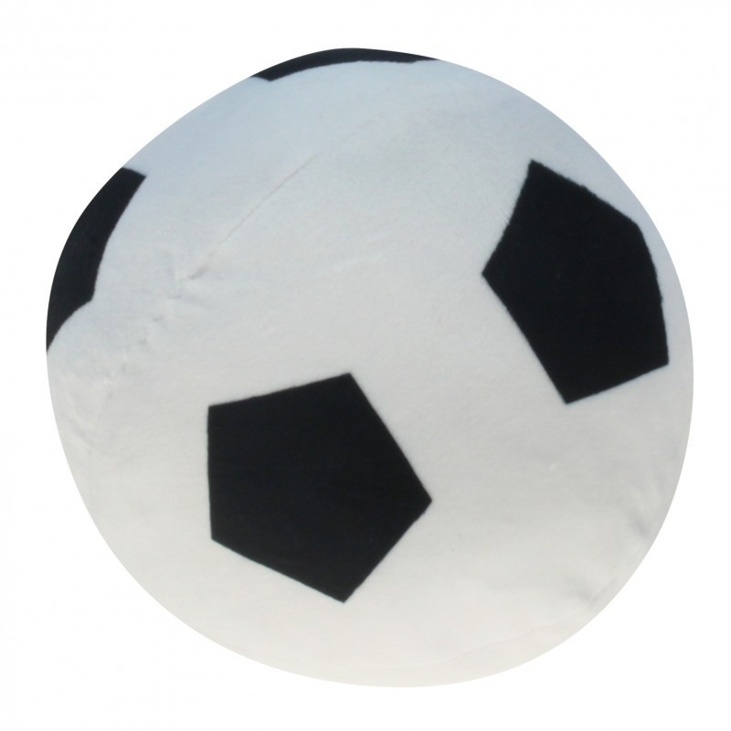 Pluche voetbal wit met zwart 16 cm