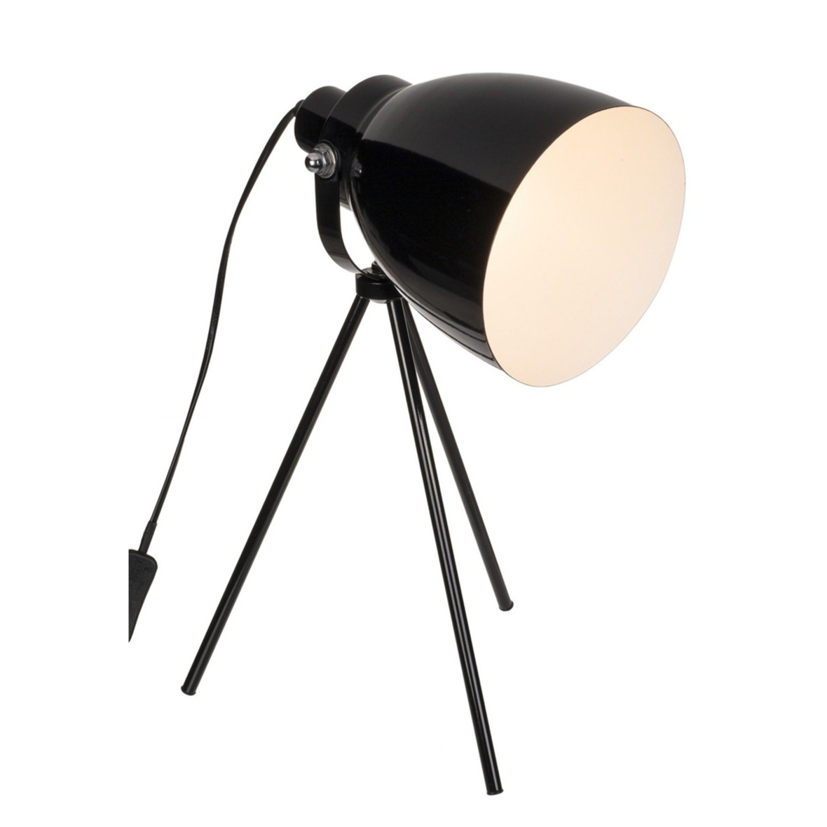 Retro tafellamp-schemerlamp zwart metaal 42 cm