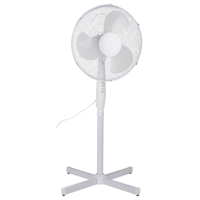 Staande ventilator verstelbaar wit 40 cm