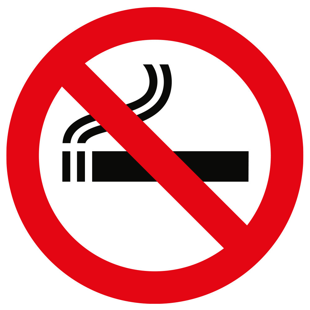 Sticker verboden te roken 10,5 cm vierkant Niet roken Verbodsborden
