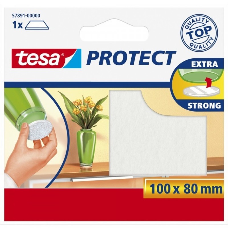 Tesa viltglijder-meubelbeschermer wit zelfklevend 8 x 10 cm