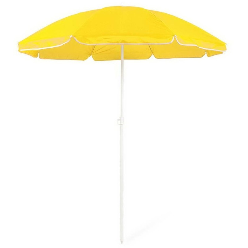 Voordelige strandparasol geel 150 cm diameter