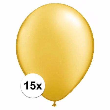 15x Voordelige metallic gouden ballonnen