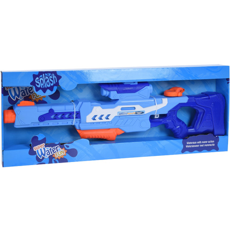 1x Mega waterpistool/waterpistolen 77 cm blauw