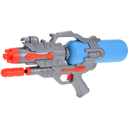 1x  Waterpistool/waterpistolen 46 cm oranje/blauw met pomp