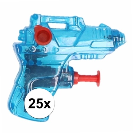 25x Kleine waterpistooltjes blauw 7 cm