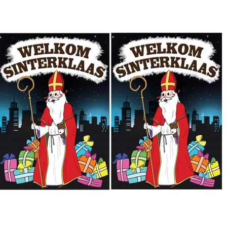 2x Welkom Sinterklaas versiering poster decoratie