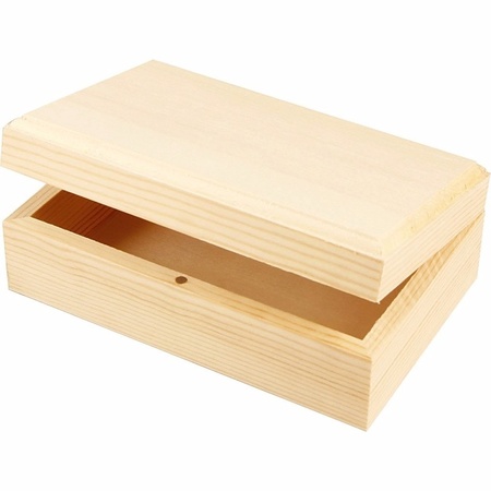 3x stuks houten kistjes van 14 x 9 x 5 cm