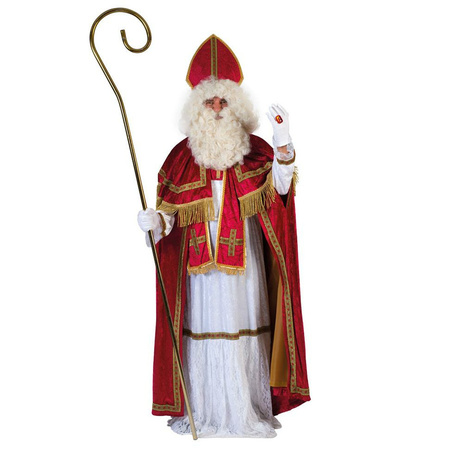 5-delige Sinterklaas kostuum set polyester met mijter voor volwassenen