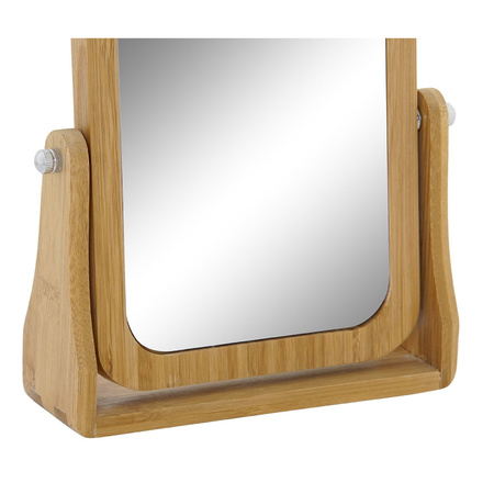 Badkamerspiegel / make-up spiegel bamboe hout 22 x 6 x 22