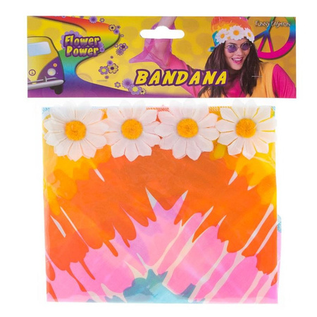 Carnaval/festival hippie bandana with flowers