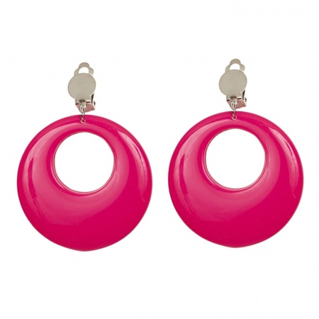 Disco earrings neon pink