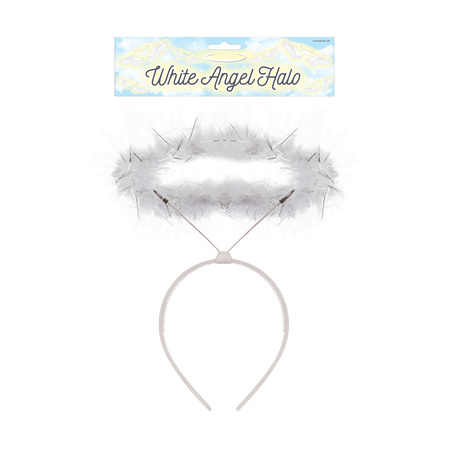 Angels headband white with halo - 22 x 0,5 x 36 cm