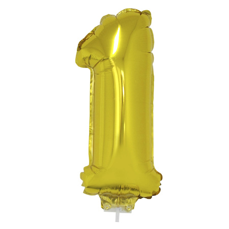 Folie ballonnen cijfer 17 goud 41 cm