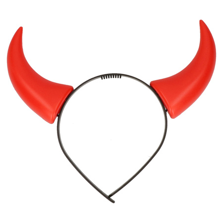 Halloween duivel hoorntjes - diadeem - rood - plastic
