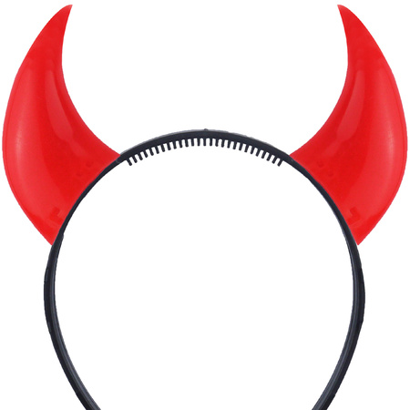 Halloween duivel hoorntjes - diadeem - rood - plastic