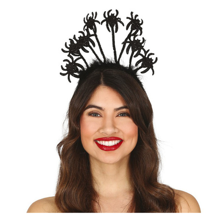 Horror headband/diadem with spiders for adults