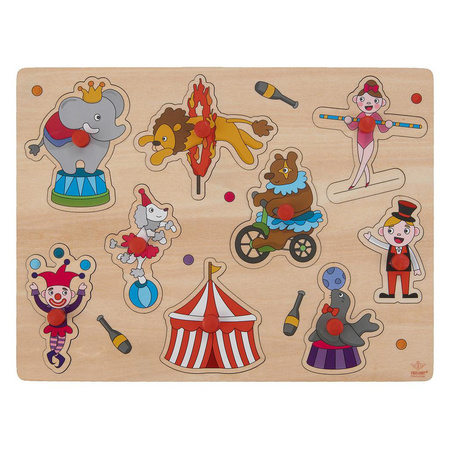 Speelgoed houten noppenpuzzel circus thema 30 x 22 cm