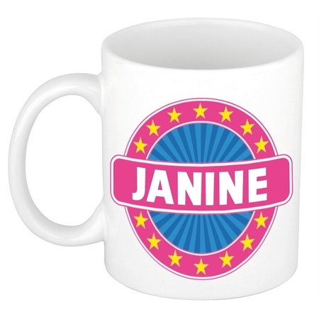 Voornaam Janine koffie/thee mok of beker