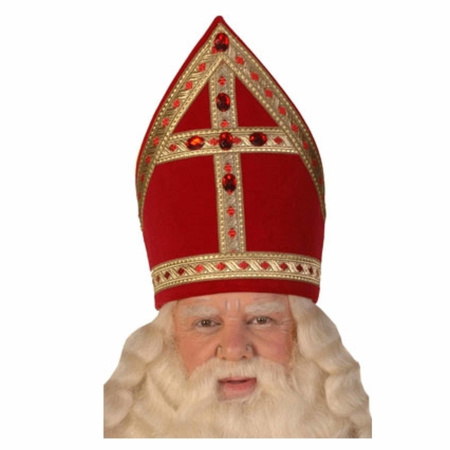Fluweel/katoenen Sinterklaas mijter